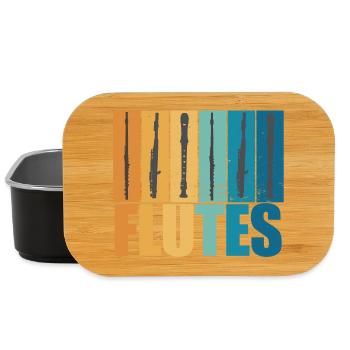 Flûte Vintage Musicien Instrument Cadeau - Boîte à goûter - noir - Devant