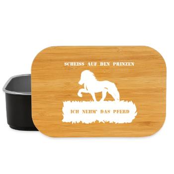 Spruch 6 mit Pferd 1 weiß - Lunch Box - Schwarz - Vorne