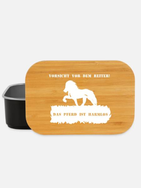 Spruch 1 mit Pferd 1 weiß - Lunch Box - Schwarz