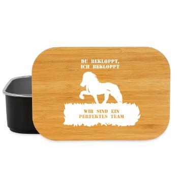 Spruch 11 mit Pferd 1 weiß - Lunch Box - Schwarz - Vorne