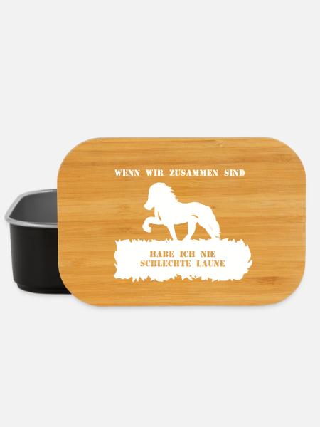 Spruch 10 mit Pferd 1 weiß - Lunch Box - Schwarz