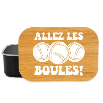 3 Boulekugeln für Bouler Boulekugel Petanque Boule - Lunch Box - Schwarz - Vorne