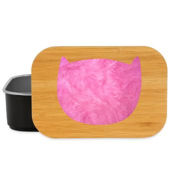 Cat Fluffy Fur Fur pink Fan Cat Love - Lunch Box - black - Front