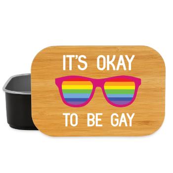 Mois de la fierté - C’est normal d’être gay - Boîte à goûter - noir - Devant