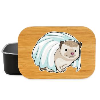 Hedgehog Bridal Veil Wedding - Lunch Box - black - Front