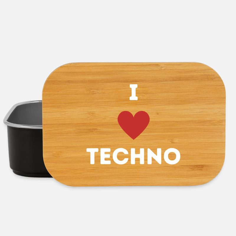 LOVE TECHNO – Techno Shirt Geschenk Raver - Lunch Box - Schwarz