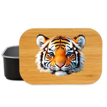 Tiger Baby Head - Lunch Box - black - Front