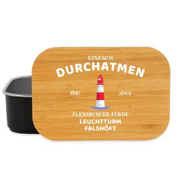 Flensburger Förde, Leuchtturm Falshöft, Durchatmen - Lunch Box - Schwarz - Vorne