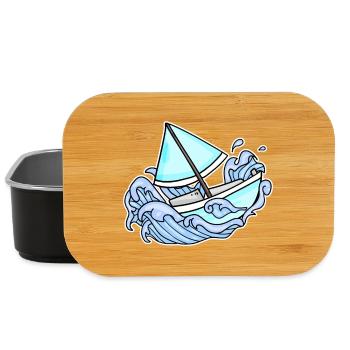 Sailing Sailboat Boat - Lunch Box - black - Front