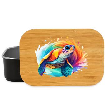 Sea Turtle Design - Lunch Box - black - Front