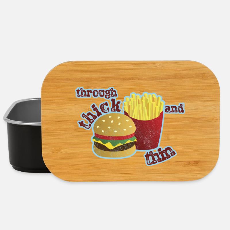 Burger mit Pommes - Lunch Box - Schwarz