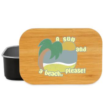 Soleil et plage - Boîte à goûter - noir - Devant
