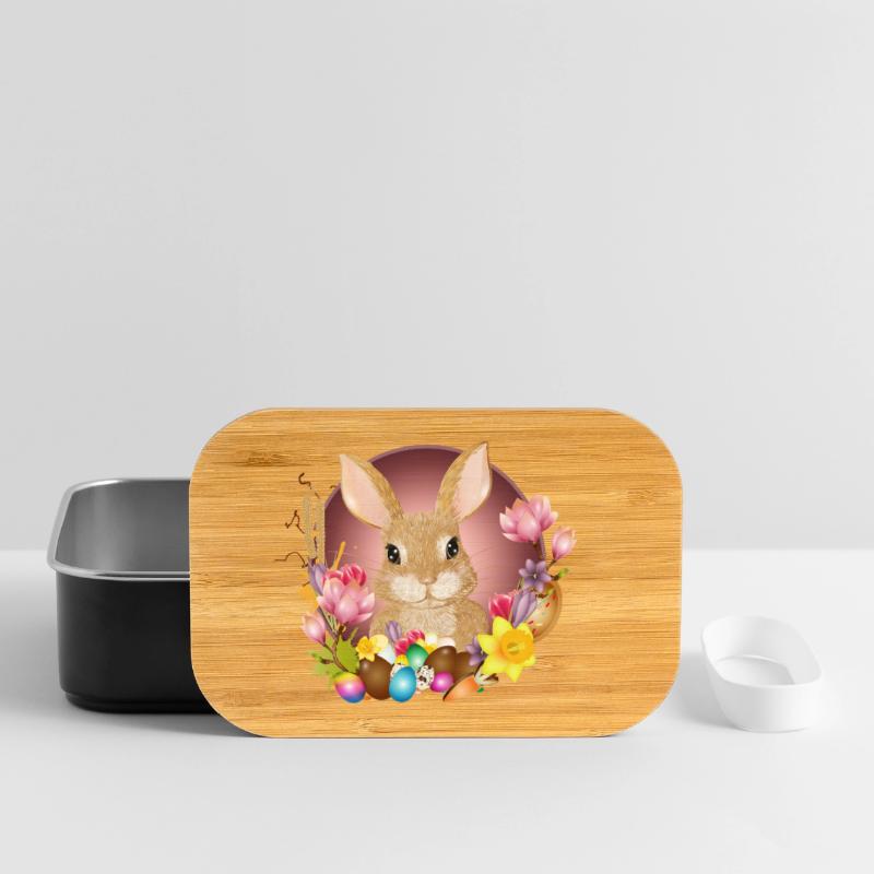 Easter Wreath & Easter Eggs with Rabbit as Easter Bunny Lunch Box