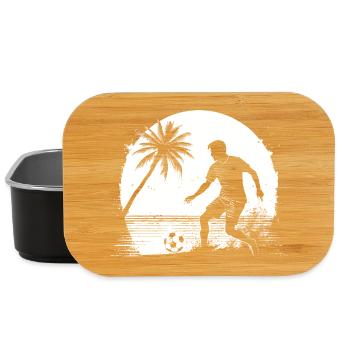 Dessin de garçon de football - Boîte à goûter - noir - Devant