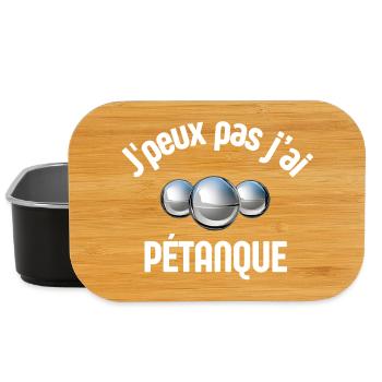 pétanque, bowler, petanque fan - Lunch Box - black - Front