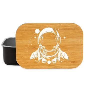 astronaut black and white - Lunch Box - black - Front