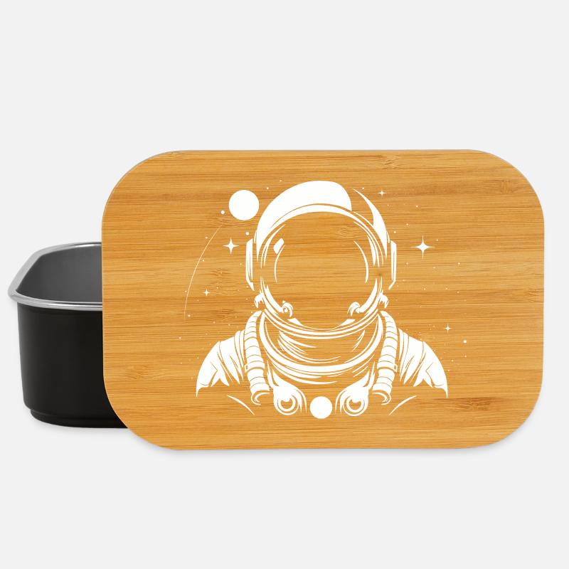 astronaut black and white - Lunch Box - black