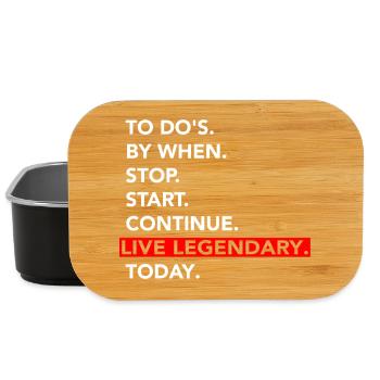 Live Legendary Today : Motivateur de tâches - Boîte à goûter - noir - Devant