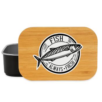 Vintage Fish Plaque – Nautical Angler Design - Lunch Box - black - Front