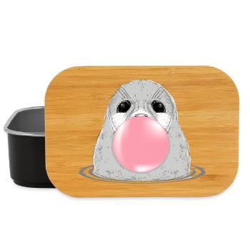 Sceau avec chewing-gum – Motif animalier amusant - Boîte à goûter - noir - Devant