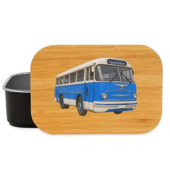Vieux bus bleu - Boîte à goûter - noir - Devant