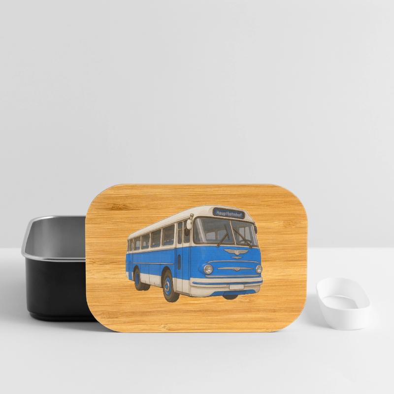 Alter blauer Bus Lunch Box