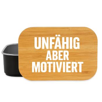 UNFÄHIG ABER MOTIVIERT - Lunch Box - Schwarz - Vorne