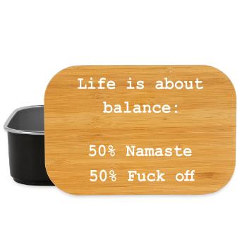 Équilibre de vie Namaste Fuck Off Dire - Boîte à goûter - noir - Devant