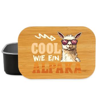 Éventail d’alpaga COOL COMME UN LAMA D’ALPAGA Drôle - Boîte à goûter - noir - Devant