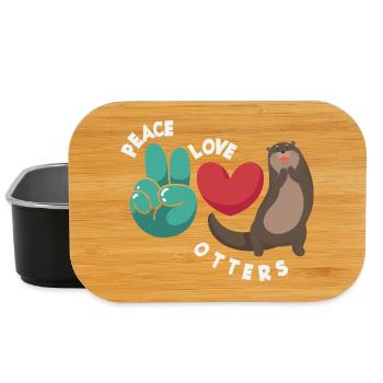 Seeotter Cartoon Frieden Liebe - Lunch Box - Schwarz - Vorne