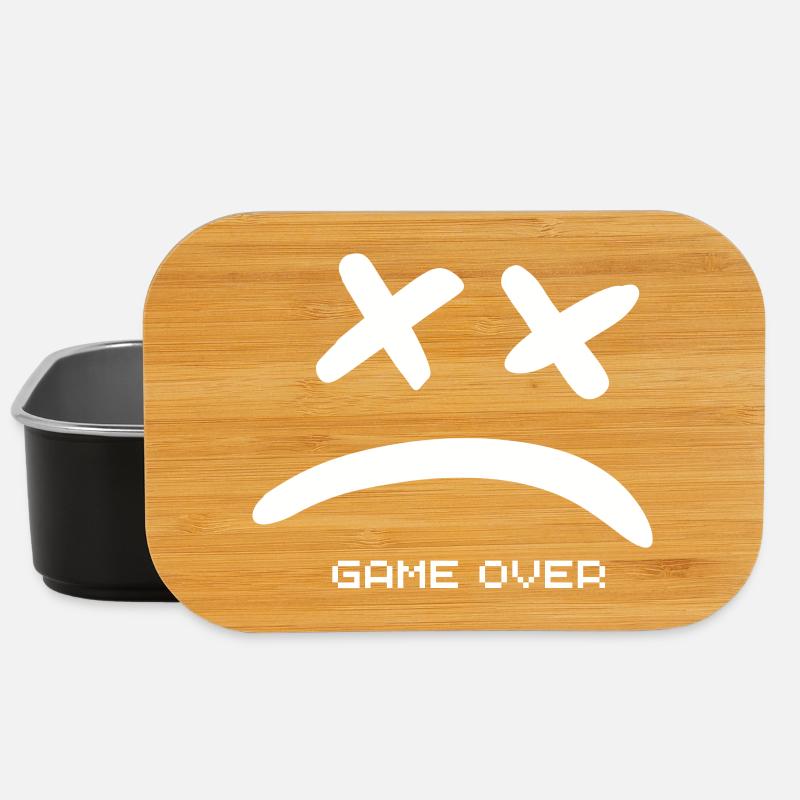 Game Over no Smile white - Lunch Box - black
