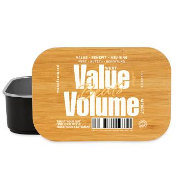 Value Beats Volume – Statement Design (Dark) - Lunch Box - black - Front