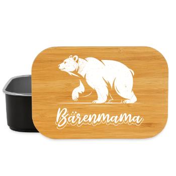 Werdende Mutter BÄRENMAMA Bald Mama Lustiges - Lunch Box - Schwarz - Vorne