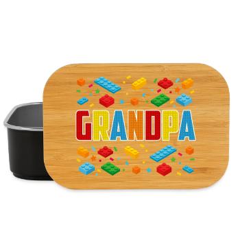 Grandpa Brick Builder Creative Block Construction - Lunch Box - black - Front