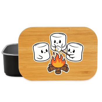 Kuschelige Marshmallows am Lagerfeuer - Lunch Box - Schwarz - Vorne