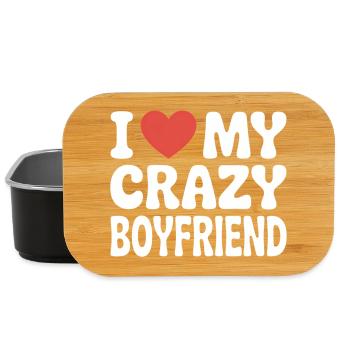 I love my crazy boyfriend Liebe meinen Freund - Lunch Box - Schwarz - Vorne