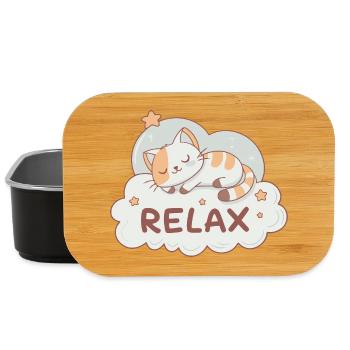 Dreamy kitten on pastel cloud - Lunch Box - black - Front