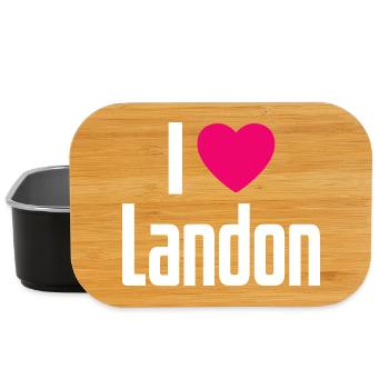 I Love Landon Pink Heart I Love Landon - Lunch Box - black - Front