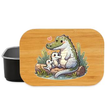 Süße Alligator Mama von zwei süßen Alligatoren - Lunch Box - Schwarz - Vorne