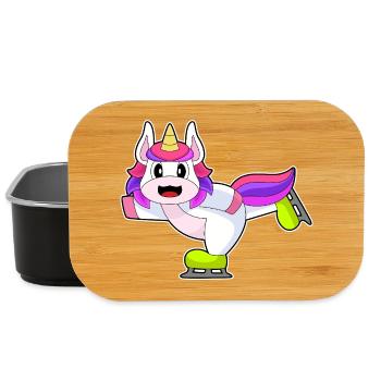 Einhorn Eislaufen Schlittschuhe Wintersport - Lunch Box - black - Front