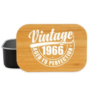 Cadeau d’anniversaire 1966 Millésime 1966 Rétro 1966 - Boîte à goûter - noir - Devant