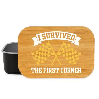 I Survived the First Corner - Lunch Box - black - Front