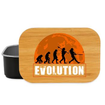 Baseball-Softball-Evolution Lustige Spieler-Geschenkkunst - Lunch Box - Schwarz - Vorne