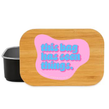 Funny Typography Design – This Bag Has Seen Things - Lunch Box - Schwarz - Vorne
