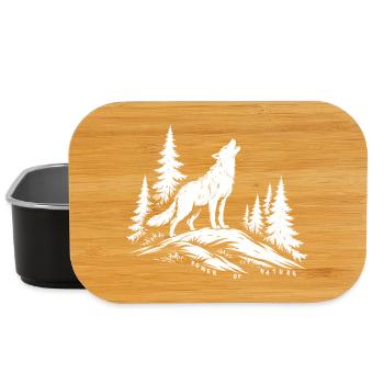 Loup Puissant et Nature - Boîte à goûter - noir - Devant
