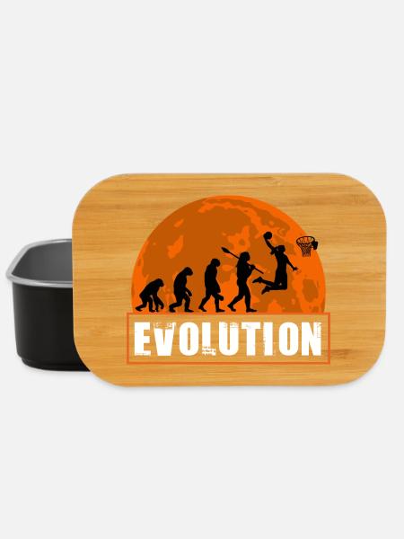 Basketball Evolution Spieler dunkt Silhouette - Lunch Box - Schwarz