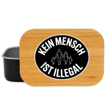 Kein Mensch est illégal - Gegen Rechts - Boîte à goûter - noir - Devant