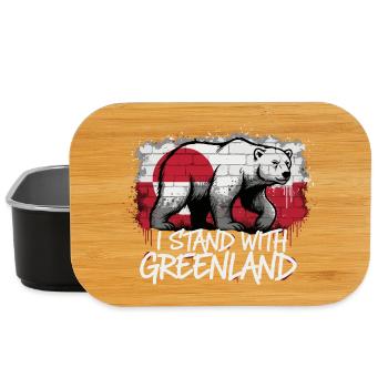 Je soutiens le Groenland – Polar Bear - Boîte à goûter - noir - Devant