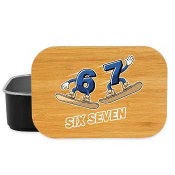 6 7 Six Seven Snowboard Meme - Boîte à goûter - noir - Devant