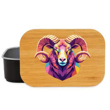Schaf Kopf Lustig Geschenk Bauernhof Tier - Lunch Box - Schwarz - Vorne